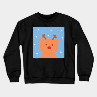 Cute Christmas Reindeer with Snow Crewneck Sweatshirt